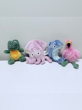 Target Bullseye Playground Sea Life Set Plush Flamingo Shark Squid Alligator NEW